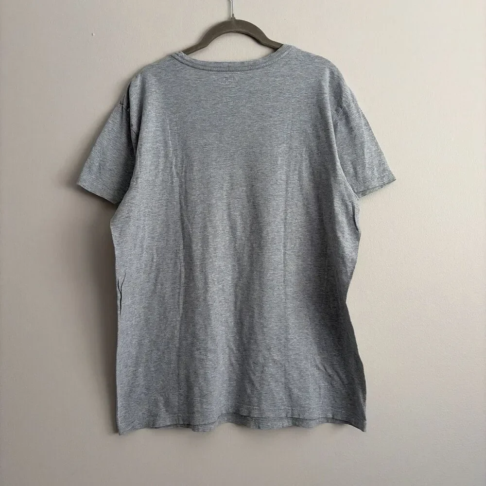 Polo Ralph Lauren Shirt Mens Large Gray Crew Neck Short Sleeve Embroidered Logo